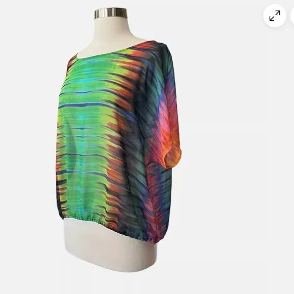 Vince Camuto Sheer Tie Dye Top Size L D Sheer Tie Dye Top Size 3X NEW WITH TAG! - Picture 3 of 7
